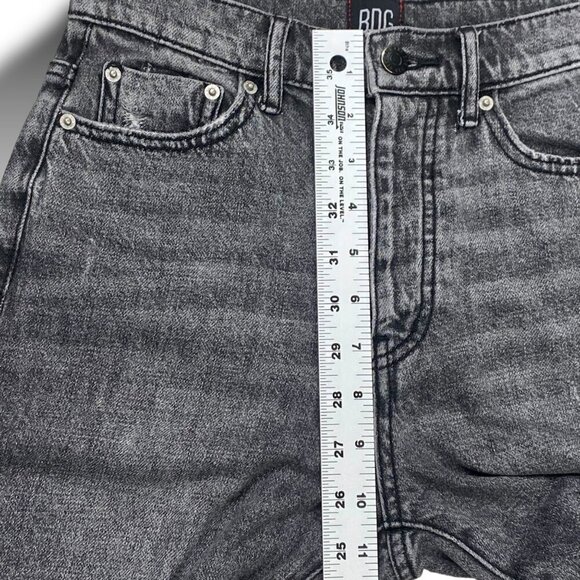 BDG Urban Outfitters Slim Straight Jeans Women 25 Black Distressed Button Custom - Picture 12 of 16